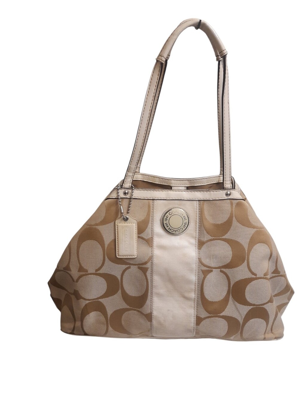 Coach Kiss lock Signature Y2K Shoulder Bag